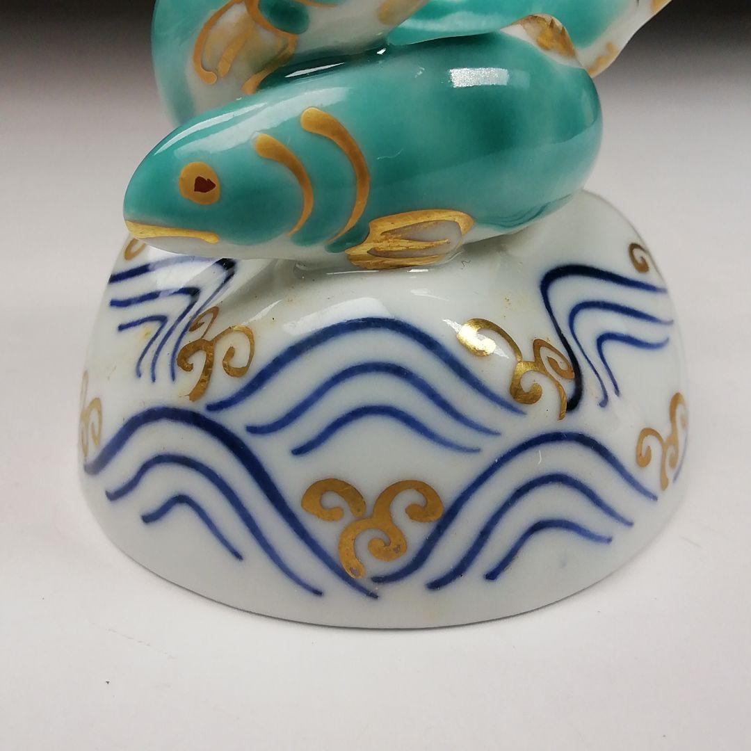 Ｔ７９４　蓋置　『色絵　鮎』『高野昭阿弥 造』　共箱　茶道具