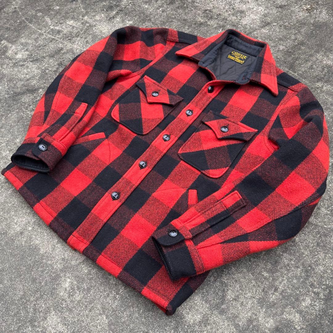 COOTIE クーティー バッファローチェック ウールジャケット 赤黒 M 希少