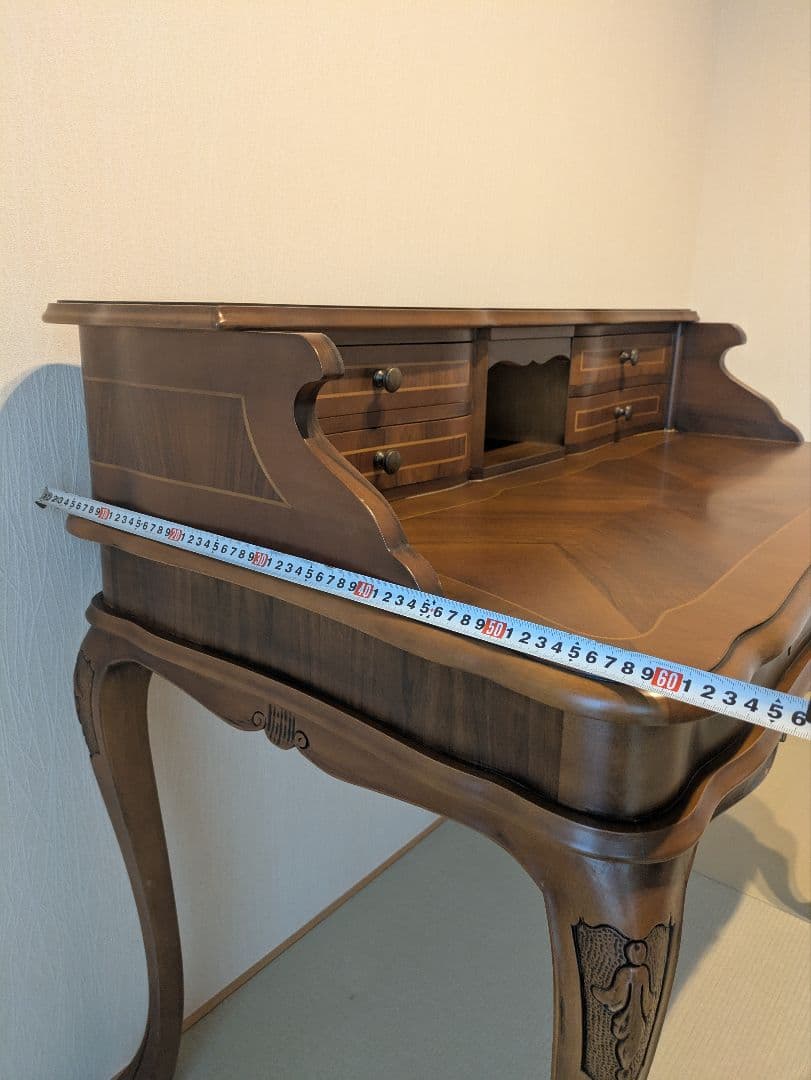 アンティーク ライティングデスク 猫脚 ビューロー 引き出し収納 クラシカル家具