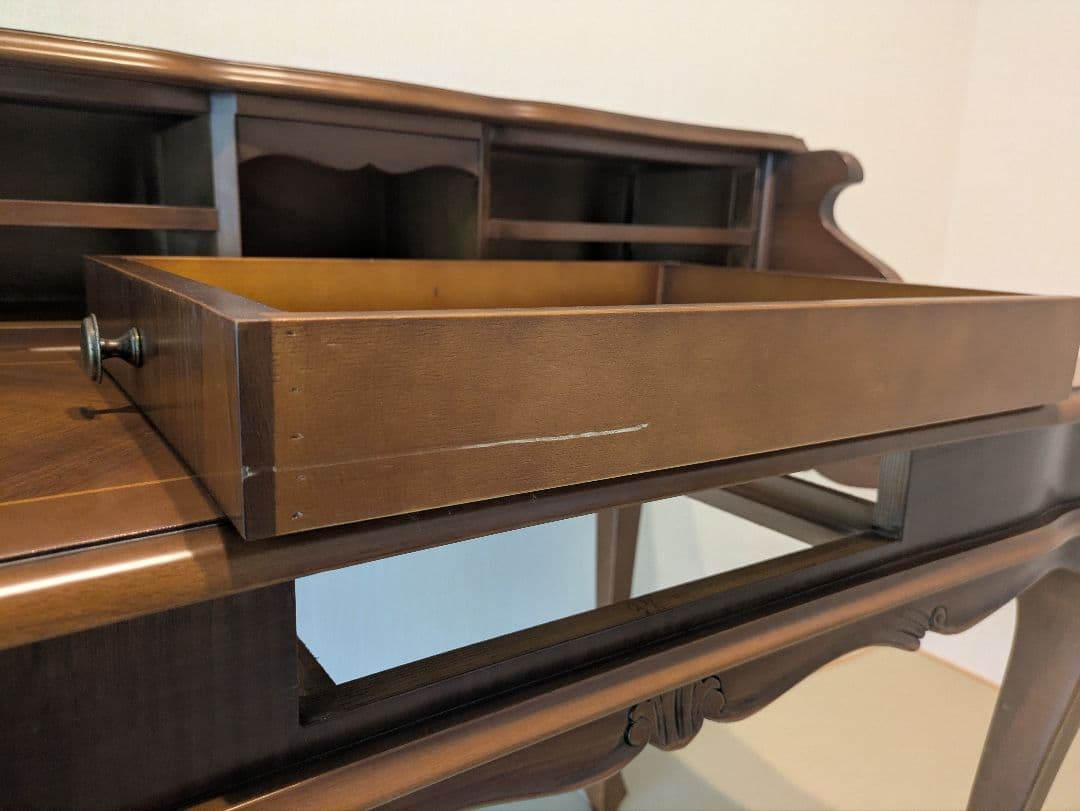 アンティーク ライティングデスク 猫脚 ビューロー 引き出し収納 クラシカル家具