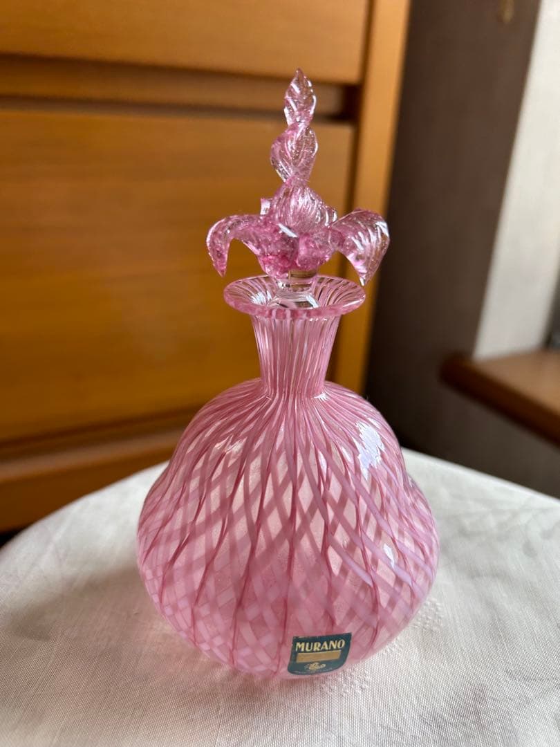 ベネチアングラス ムラーノガラス 香水瓶 ピンクが綺麗