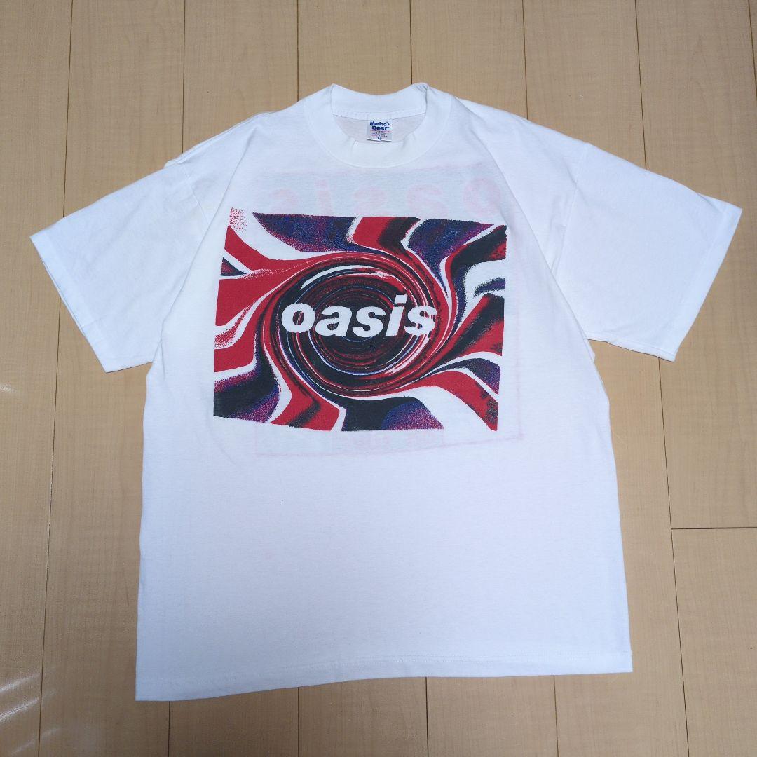 oasis オアシス ユニオンジャックロゴTシャツ 両面プリント ホワイト XL