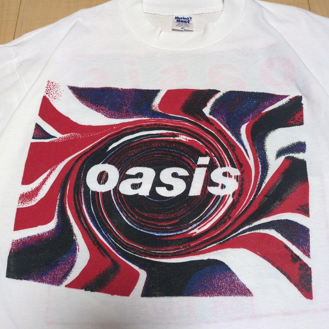 oasis オアシス ユニオンジャックロゴTシャツ 両面プリント ホワイト XL