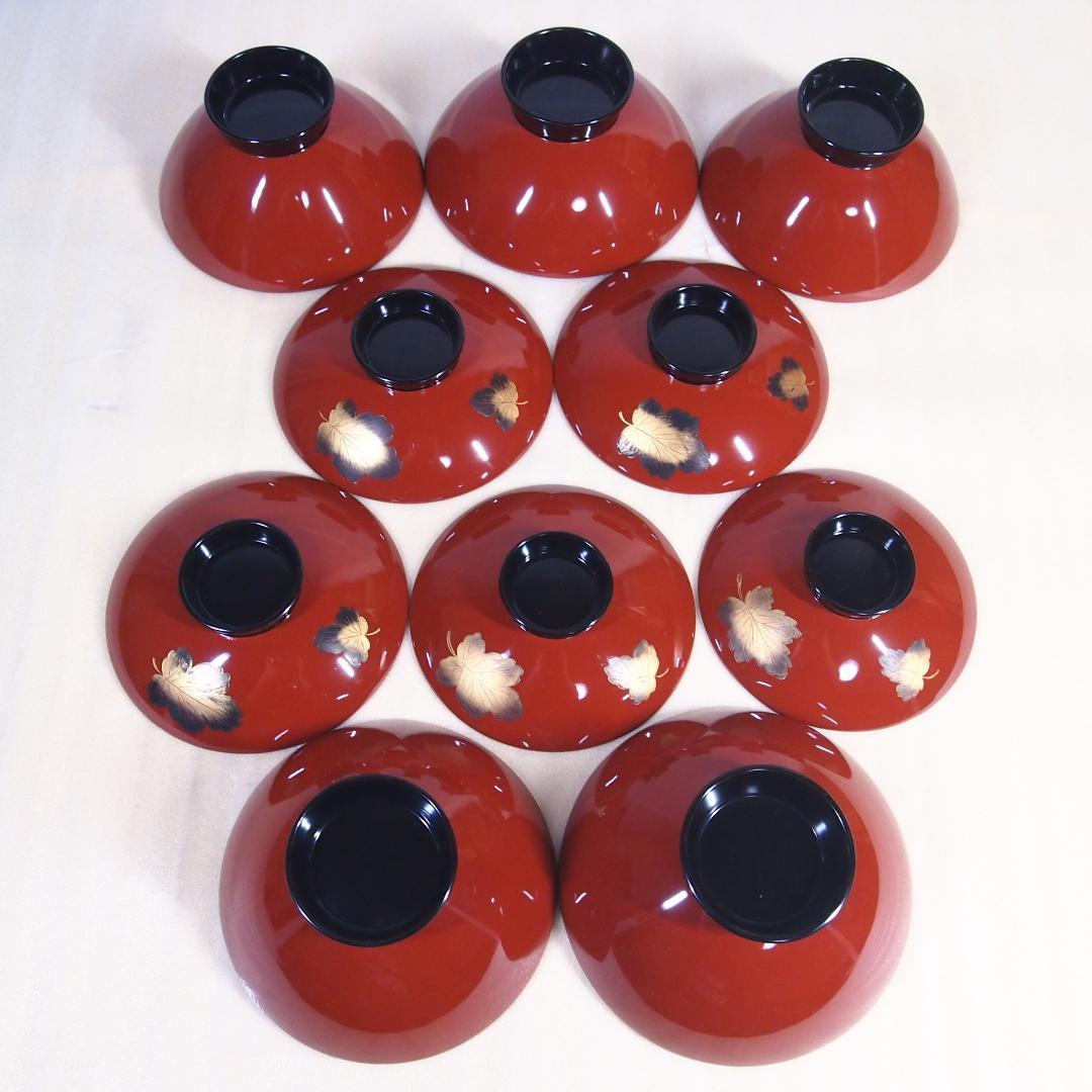 【良品】輪島塗 美術漆器 菊詰沈金 吸物椀5客 汁椀/お椀 輪島漆器商会 食器