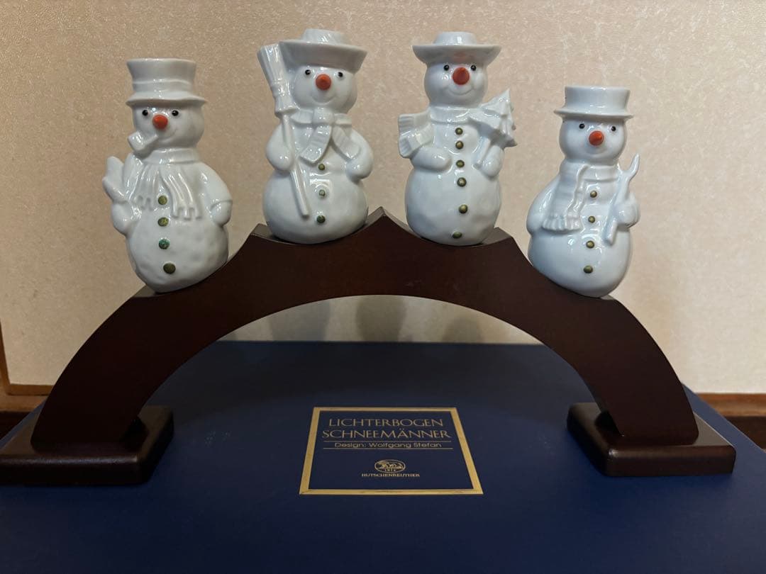 フッチェンロイター　キャンドルスタンド 陶器製　台は木製