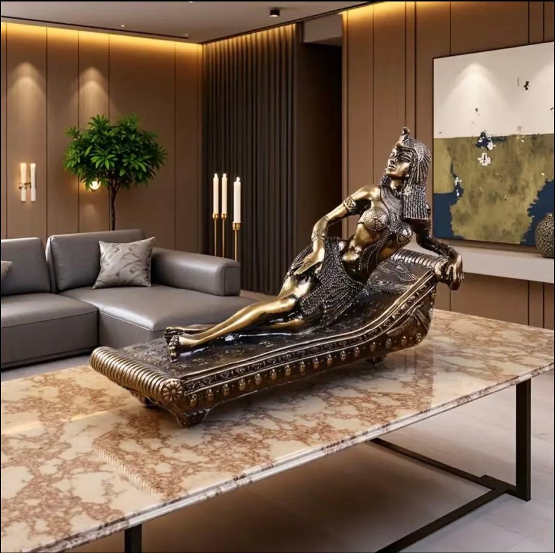 クレオパトラ像 ブロンズ調 エジプト女王 彫刻 オブジェ