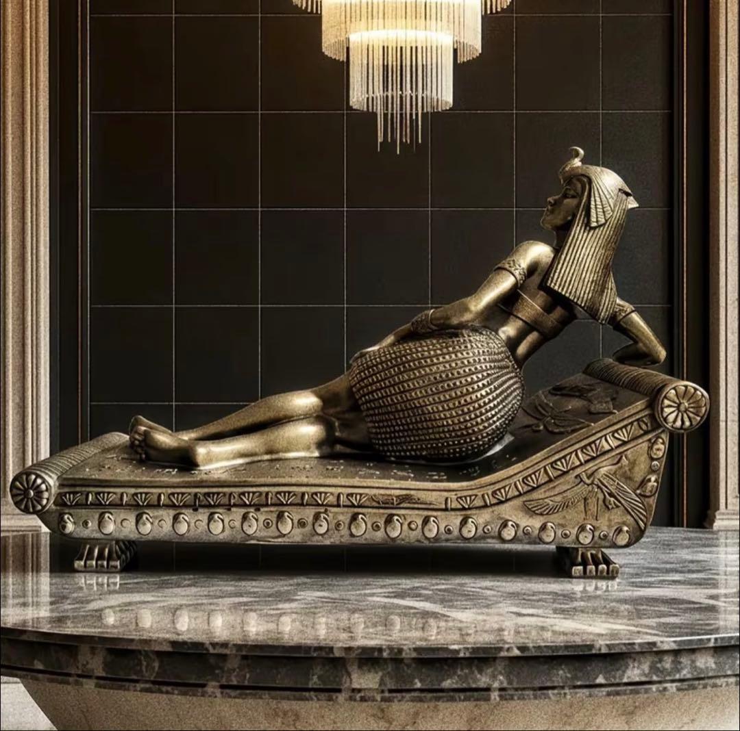 クレオパトラ像 ブロンズ調 エジプト女王 彫刻 オブジェ