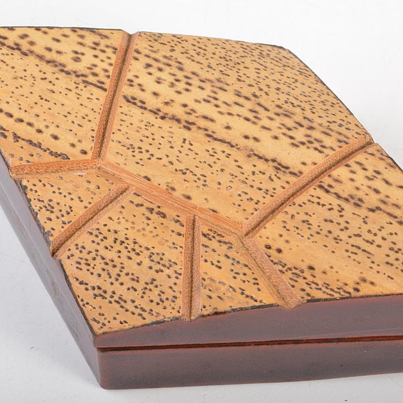 茶道具　加賀蒔絵師　中谷秀斉作　即中斉好　竹　菖浦香合　共箱　V　6635