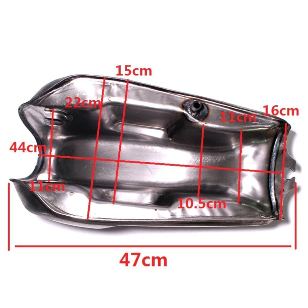 ガソリンタンク 9L スチール製 汎用 未塗装 タンクキャップ コック