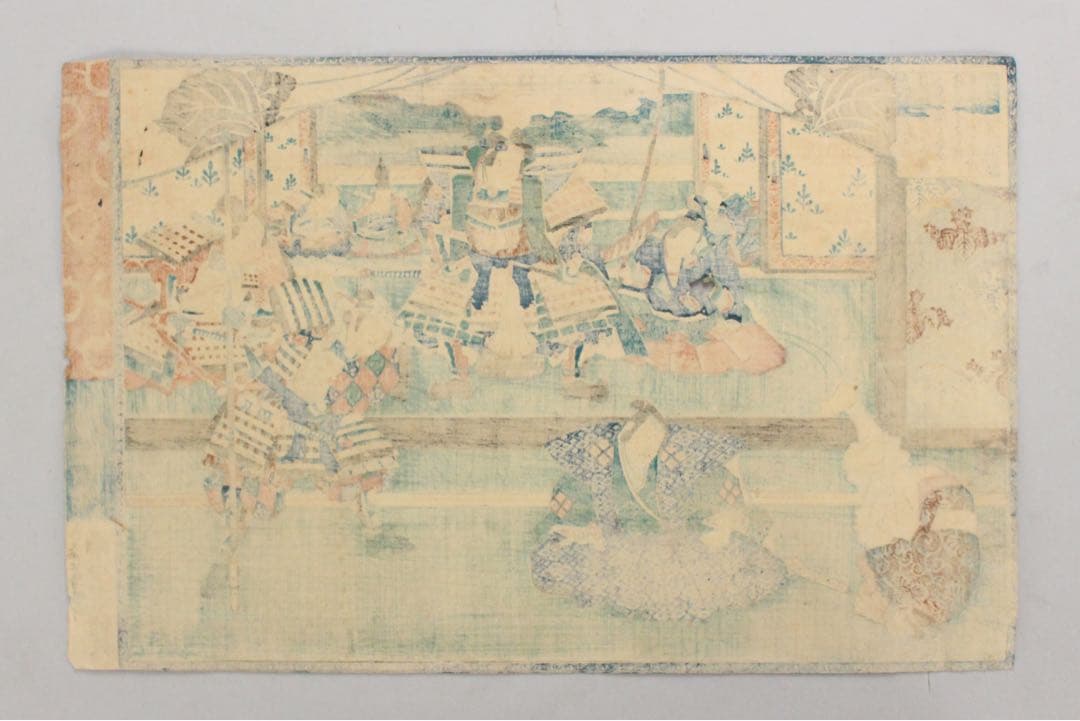 No5384 木版画　4点　「伊賀越道中双六」　「假名手本忠臣蔵 壹」〉送料無料