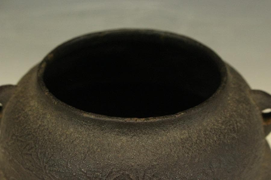 茶道具 瓢箪釜 松紋 環付(メ1280)