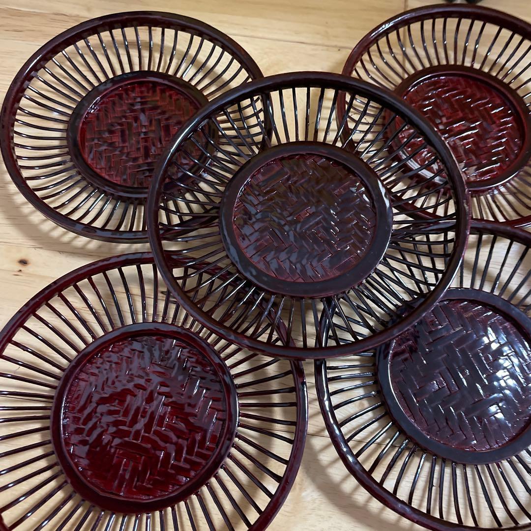 嵐山　竹細工　菓子器　茶托