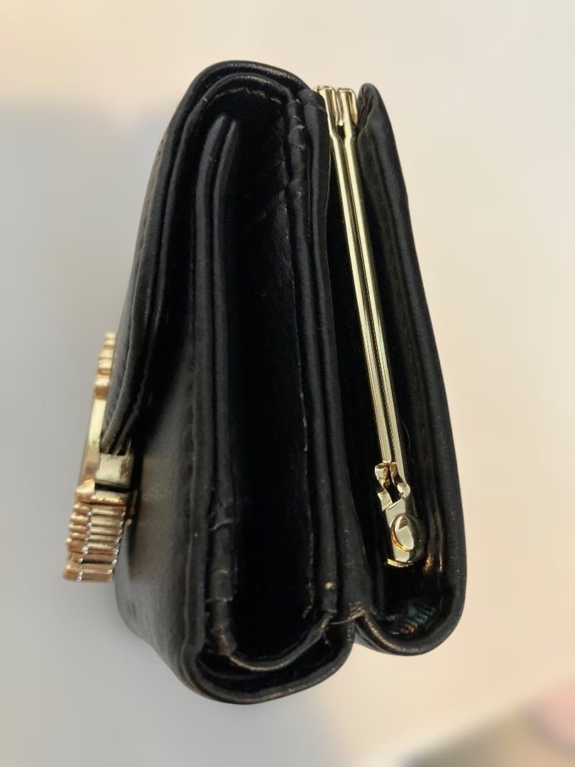 PAUL & JOE 三つ折り財布 ブラック 猫デザイン