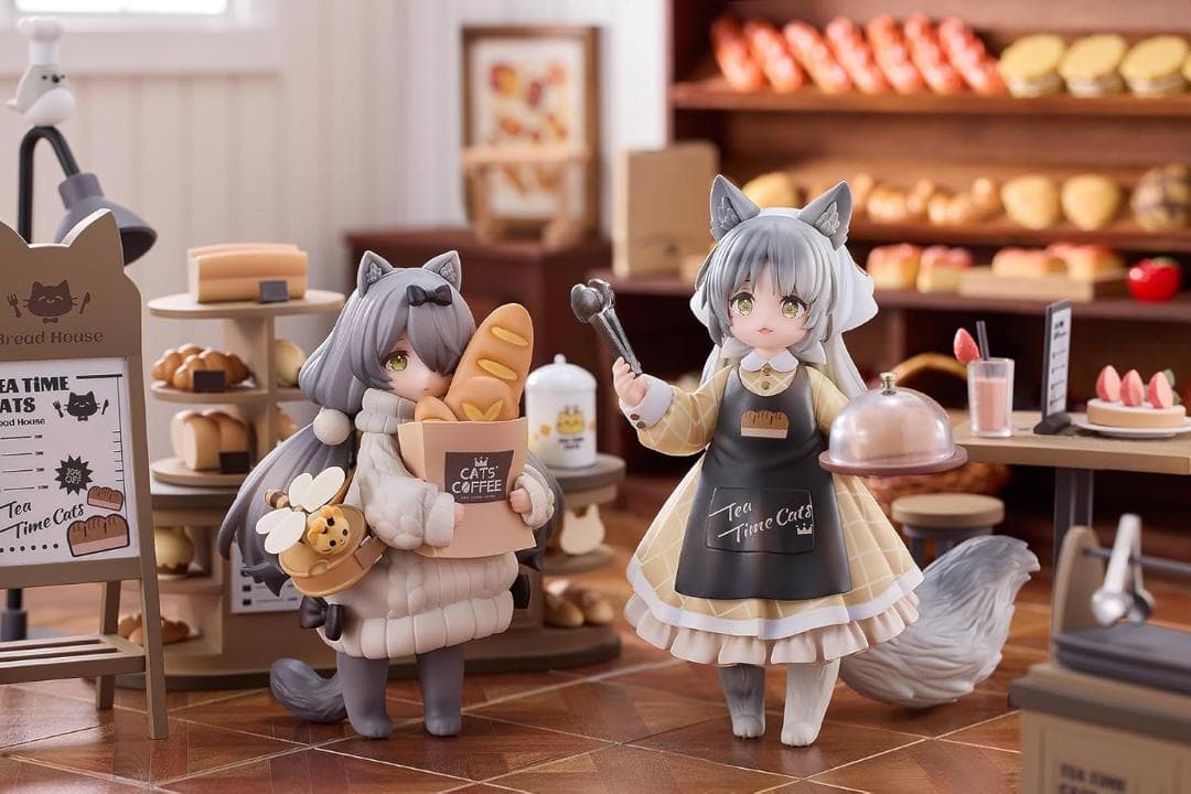 ティータイムキャッツシーン　にゃん町　パン屋　店員&お客セット　完成品フィギュア