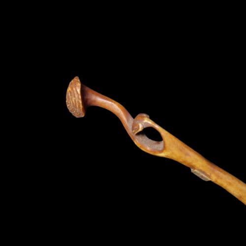 尾崎谷斎 在銘 笄 (こうがい)「霊芝」浅草彫 幕末 根付 名人