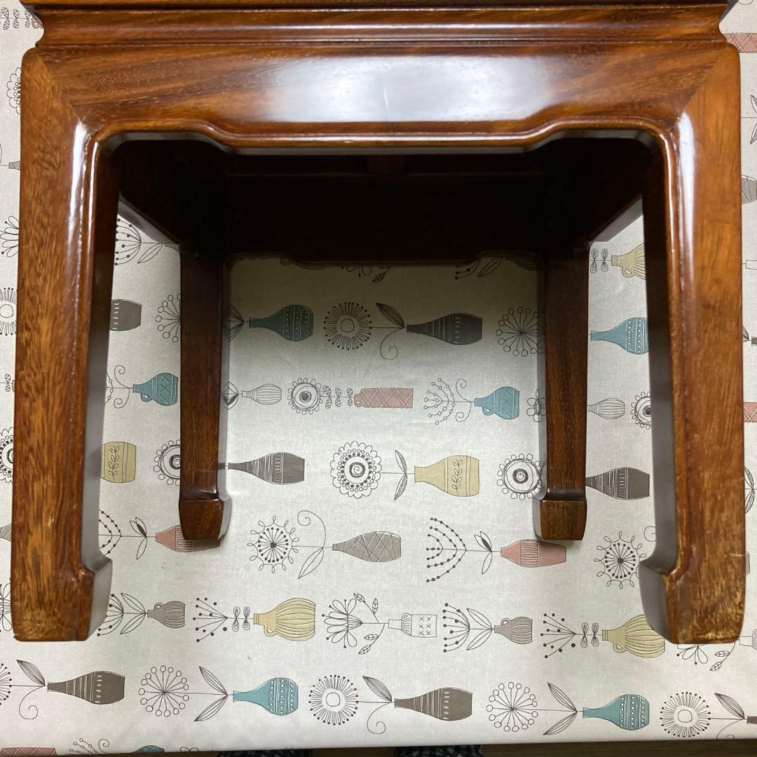 中国製花梨サイドテーブル／コーヒーテーブル　飾り台　花台　椅子　ベンチ