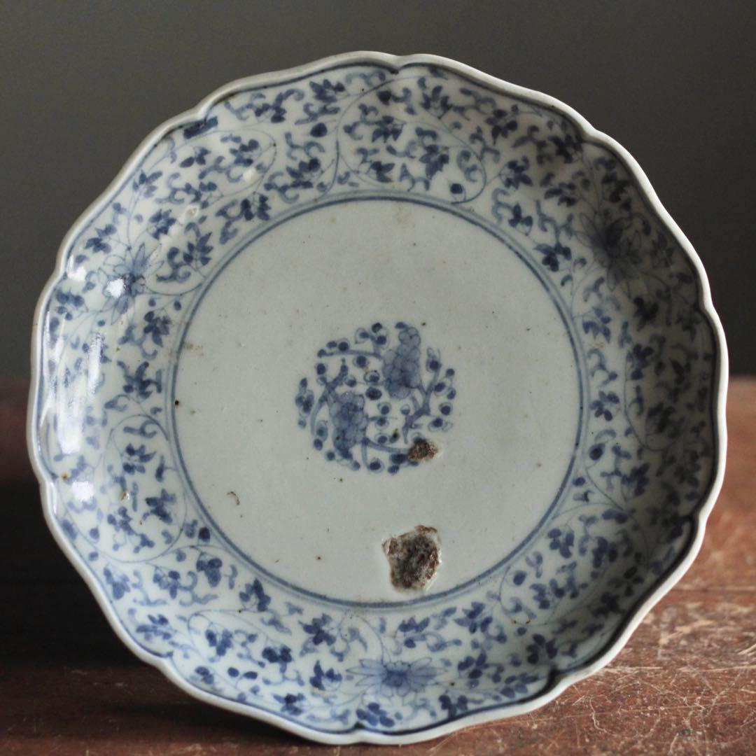 古伊万里 元禄伊万里 藍柿右衛門 中皿 No.5 古美術 古道具 アンティーク