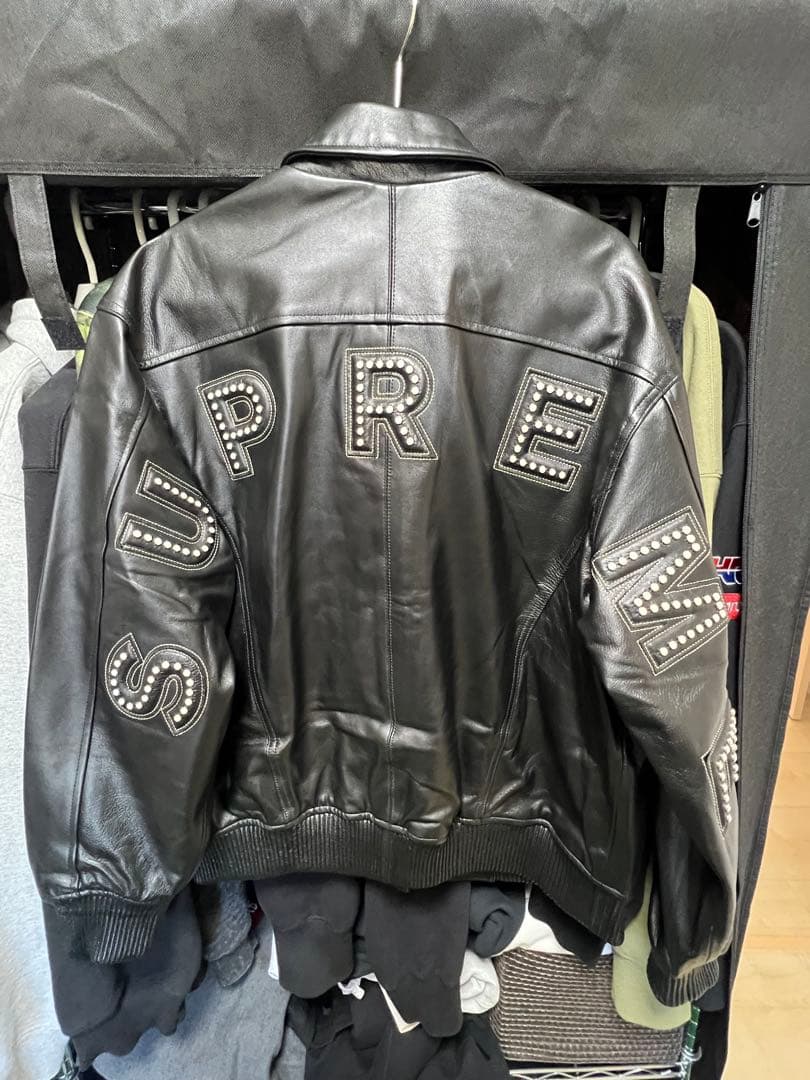 supreme スタッズ レザージャケット