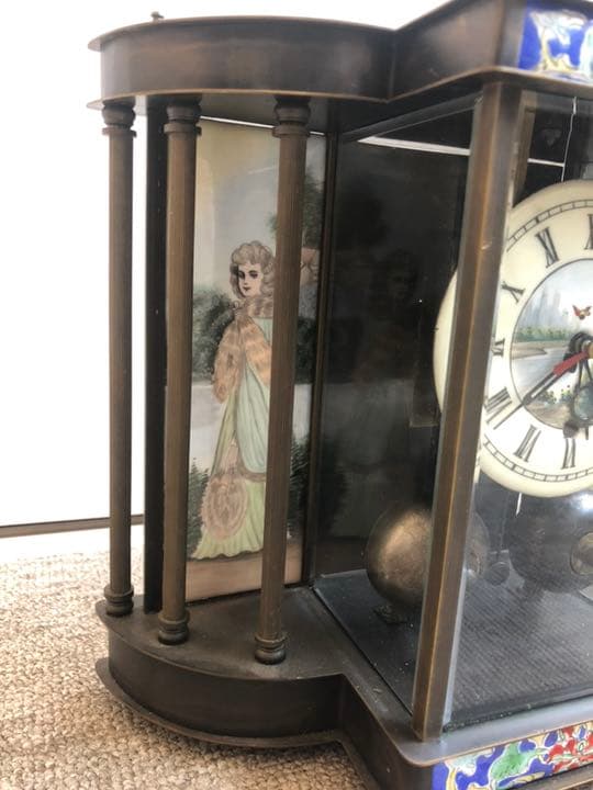 古い銅製  置き時計  アンティーク