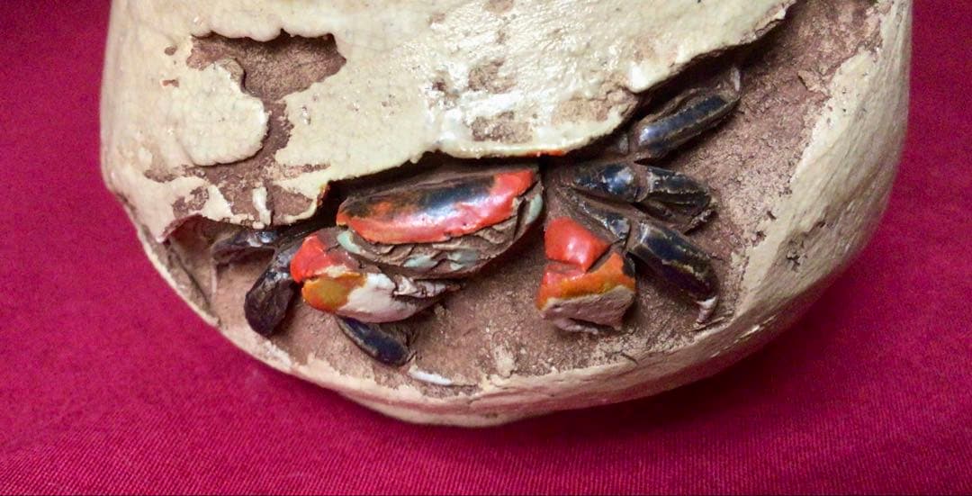 玉井楽山造 天神蟹 夫婦湯呑 共箱付