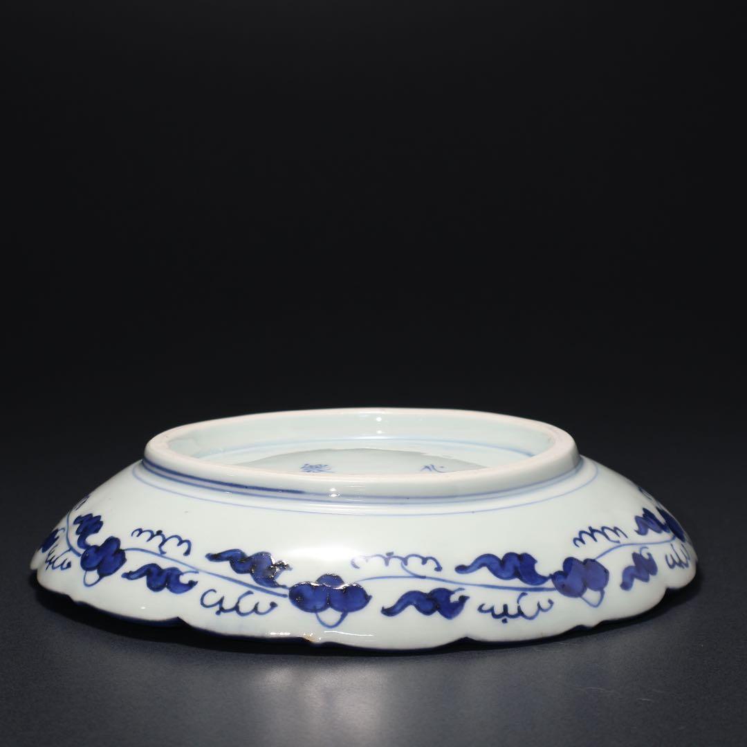 伊万里染付花鳥図七寸皿　∅21㎝　骨董　古伊万里　R0027w3B3