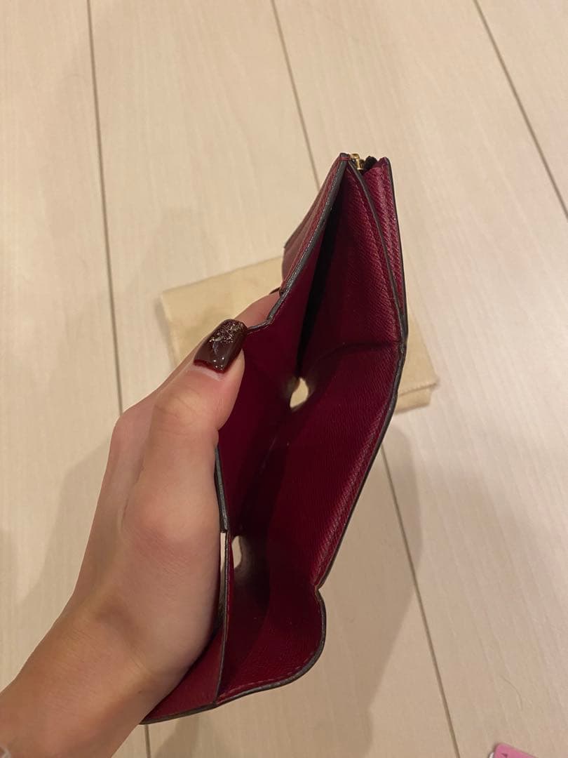 LOUIS VUITTON 三つ折り財布 ブラウン/ワインレッド