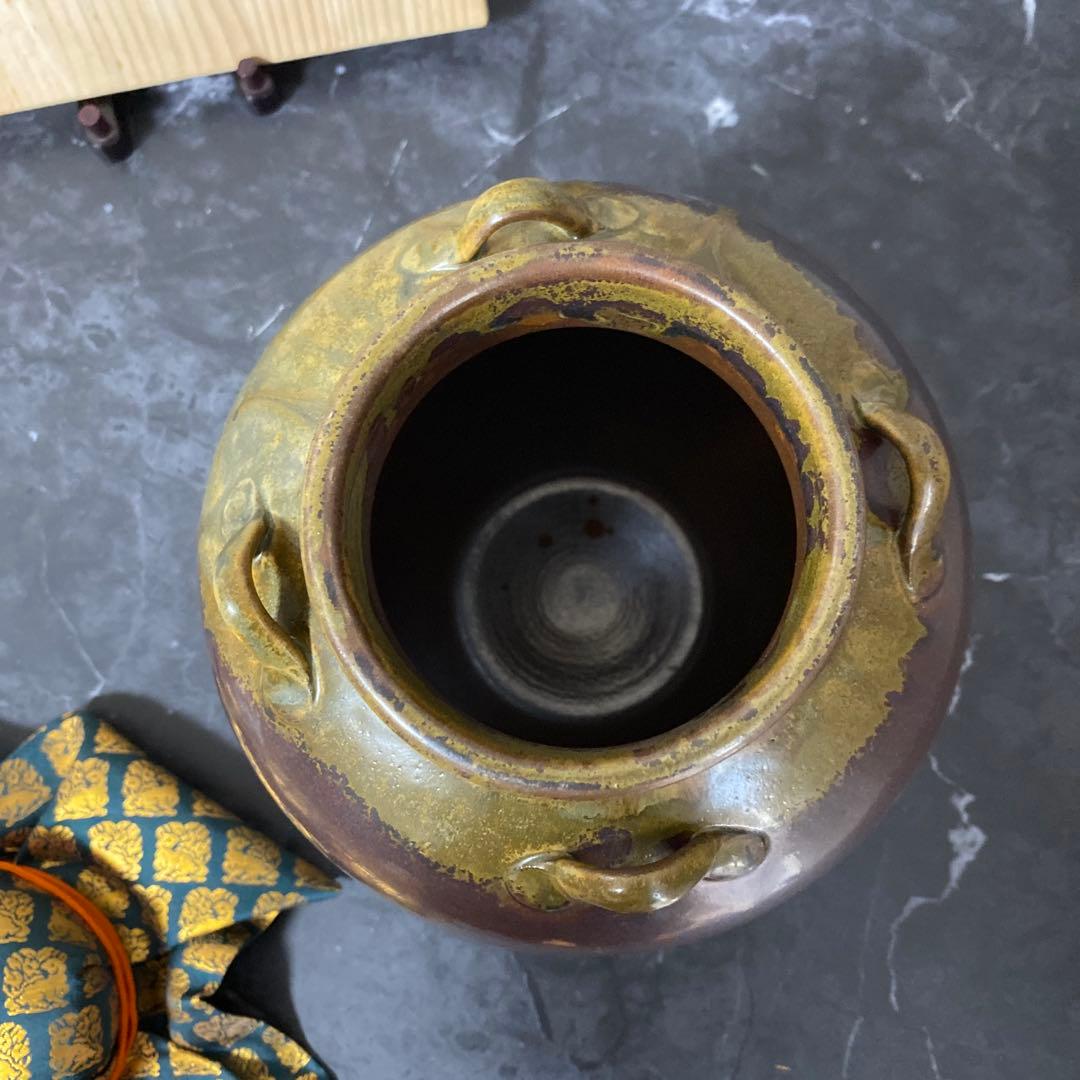 茶道具 尾中窯 市野克作 丹波焼 茶壺 飾壺 陶印 口切茶事 共箱