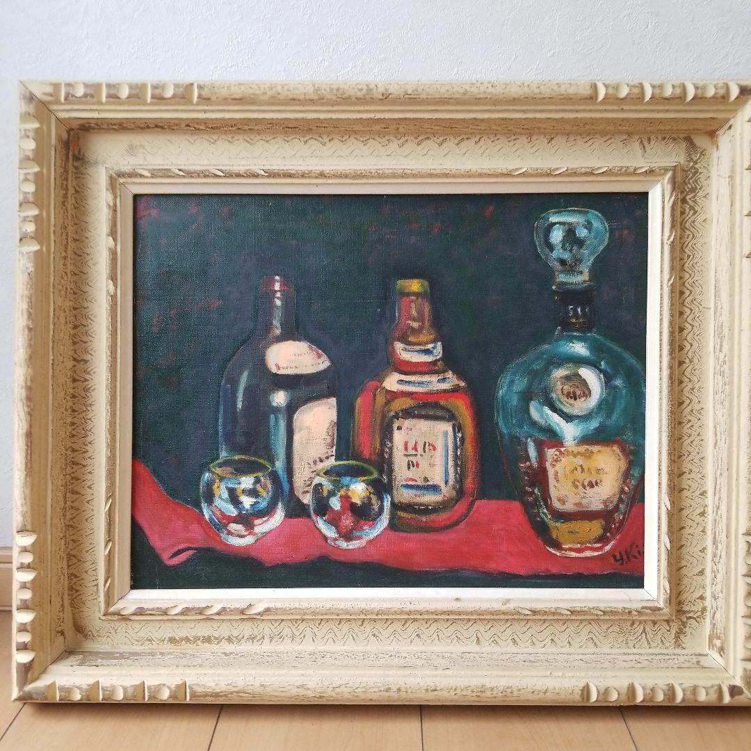 アンティーク 油絵 静物