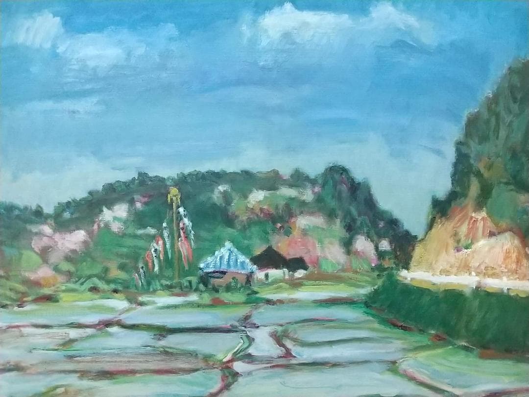 油絵 「さつき」1974 F15 絵画