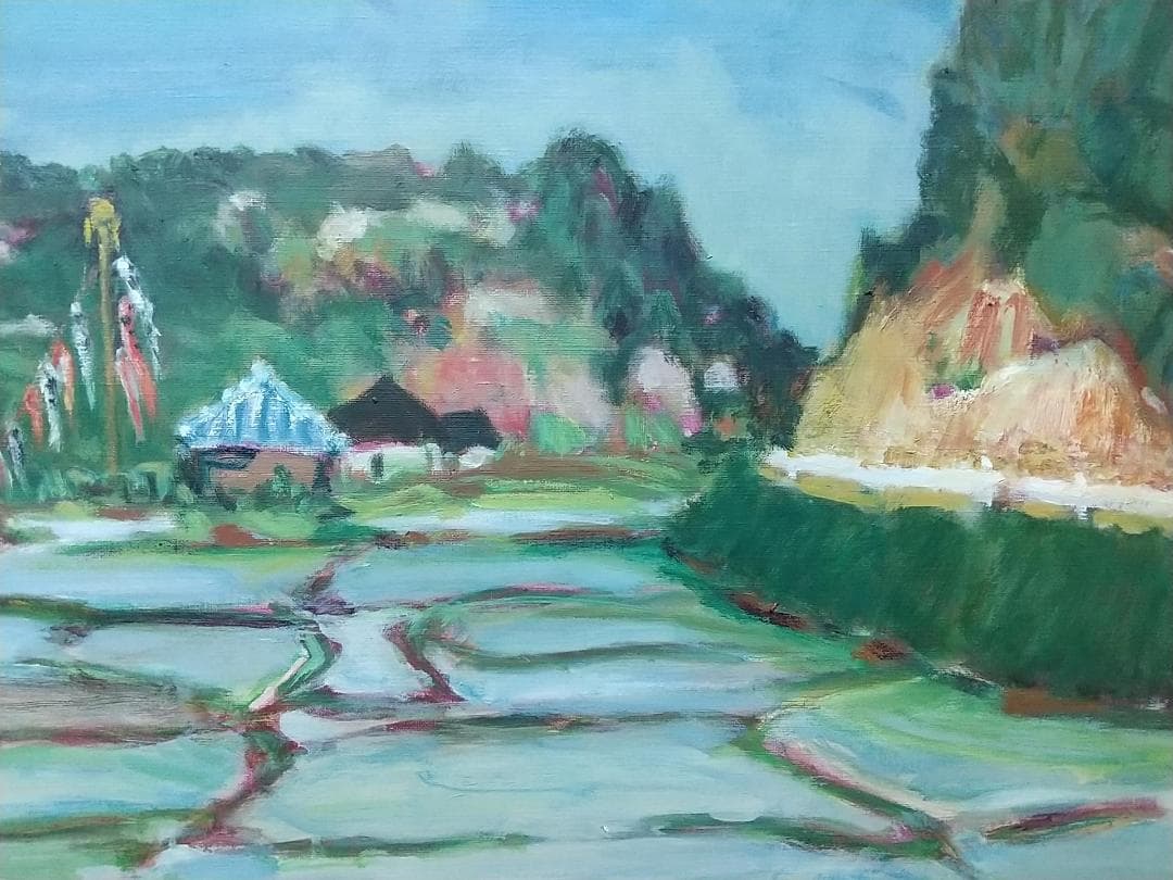 油絵 「さつき」1974 F15 絵画