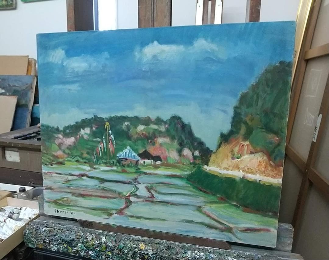 油絵 「さつき」1974 F15 絵画