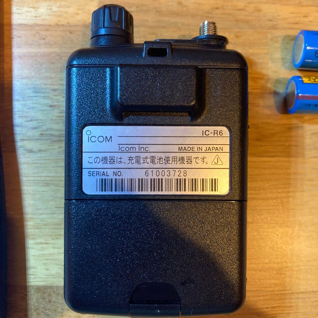 ICOM IC-R6 受信改造済み　アンテナ３本　書籍付き