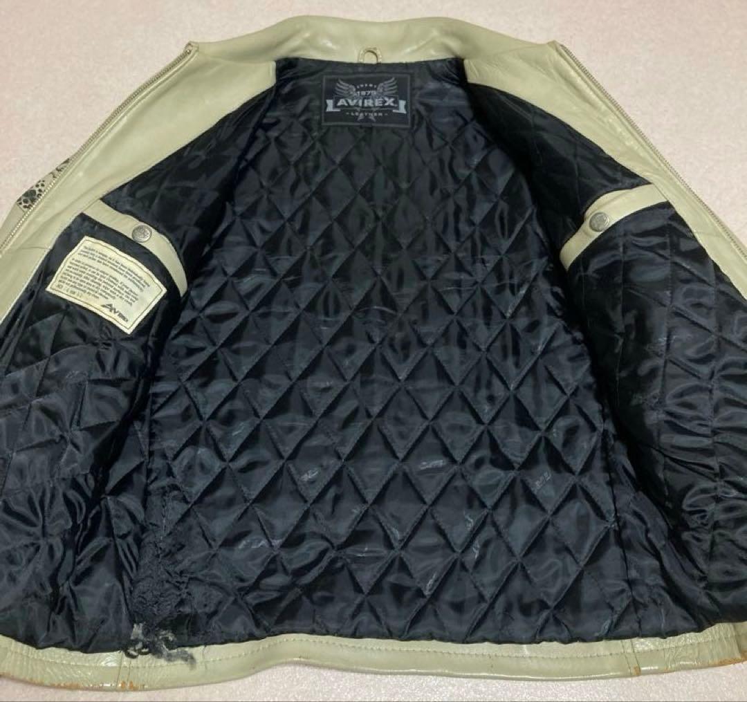 極希少 AVIREX 世界80着限定 虎&蛇墨絵 レザー ライダースジャケット