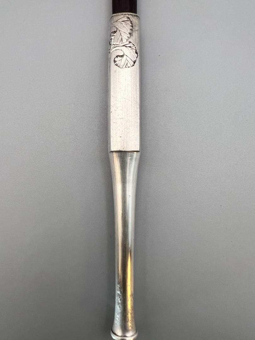 【海】レア　銀煙管　キセル　純銀刻印　手彫　銀細工　アンティーク　重量約87g