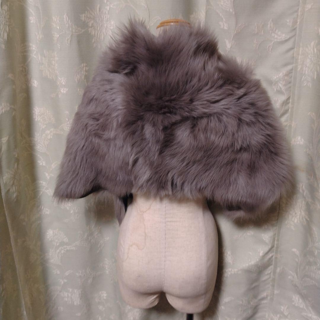 ムートンマフラー✩ショール✩ムートン✩柔らか✩ラムレザー✩留め具はコードです