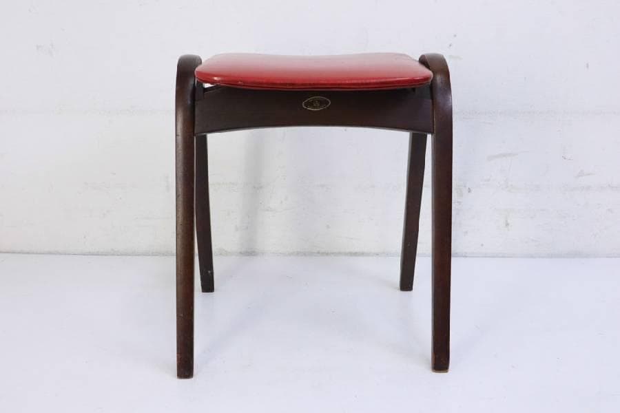 秋田木工 IDC大塚 No.202 剣持勇 スタッキングスツール 赤 PVC 2