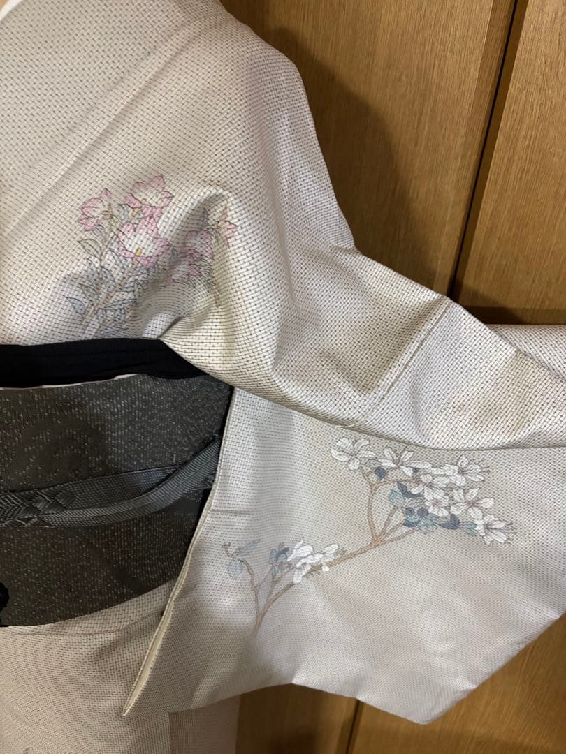 先染め　白大島　カタス式 染め柄付下げ　フェミニン♪ きもののやまと謹製