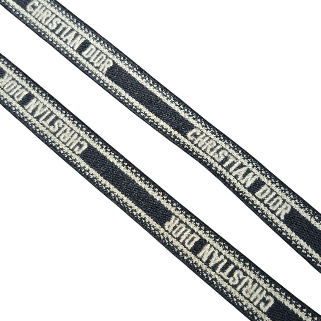 ディオール マイクロ ショルダー ストラップ エンブロイダリー キャンバス 黒