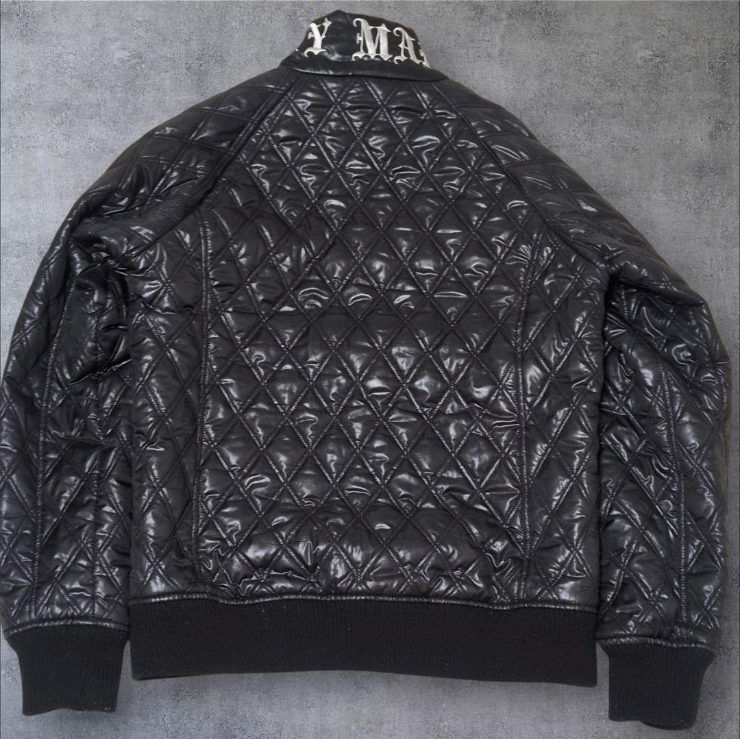 y2k 光沢 キルティング スタンド ブルゾン gimmick 短丈 お兄系