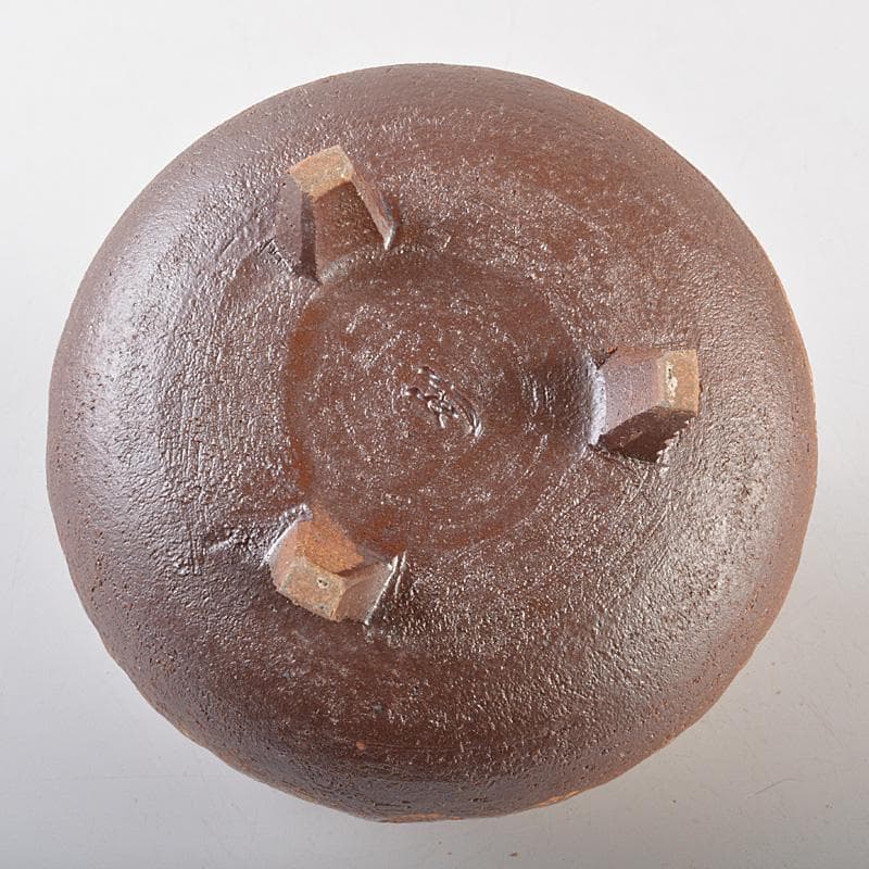 肥前　くろかみ窯　小野竹春作　花文　香炉　共箱　C　R7327