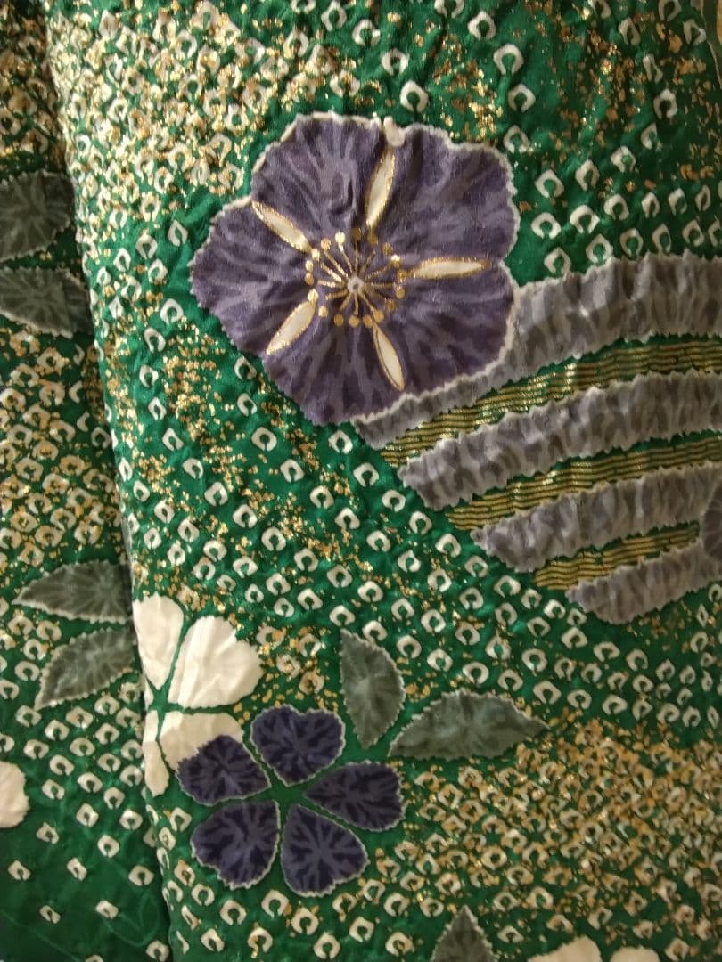 振袖フルセット、正絹絞り辻が花、成人式、重ね衿、帯揚げ帯締め、膨れ袋帯、襦袢