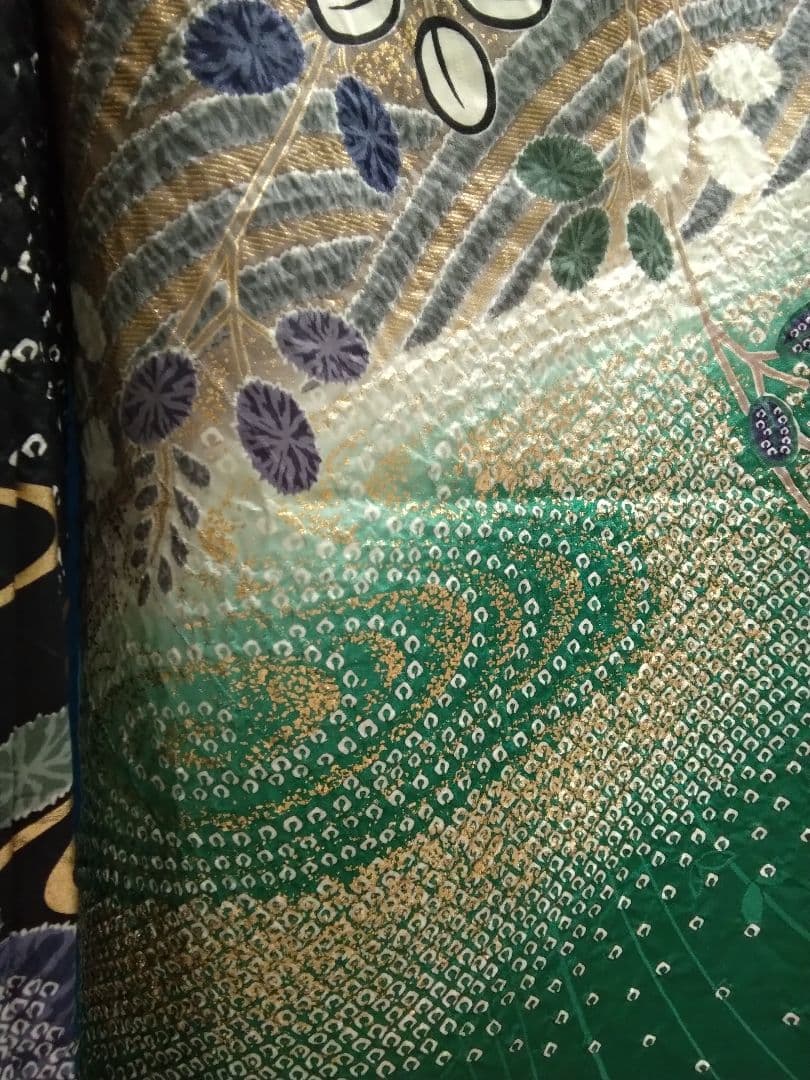 振袖フルセット、正絹絞り辻が花、成人式、重ね衿、帯揚げ帯締め、膨れ袋帯、襦袢