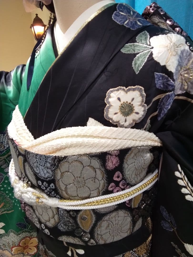 振袖フルセット、正絹絞り辻が花、成人式、重ね衿、帯揚げ帯締め、膨れ袋帯、襦袢