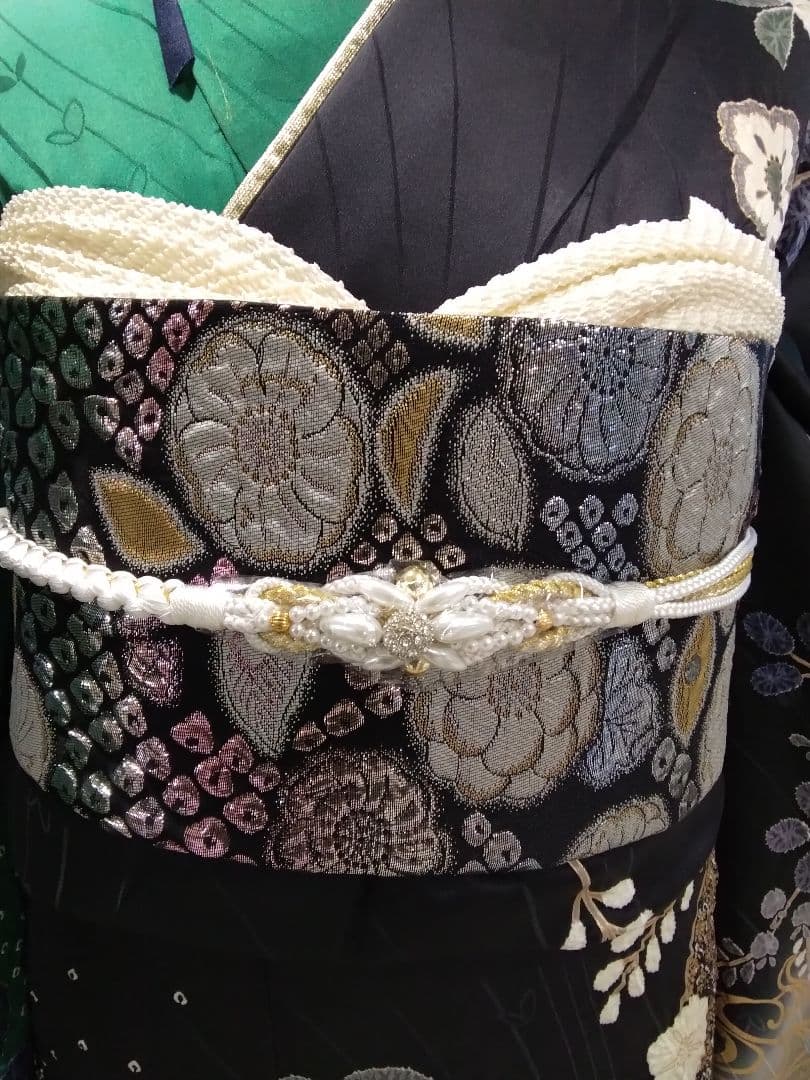 振袖フルセット、正絹絞り辻が花、成人式、重ね衿、帯揚げ帯締め、膨れ袋帯、襦袢