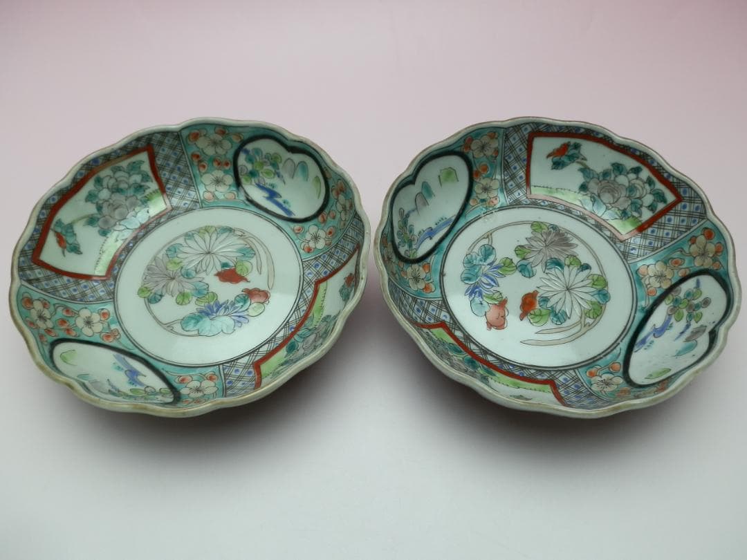 時代 花紋 なます皿 アンティーク 71126