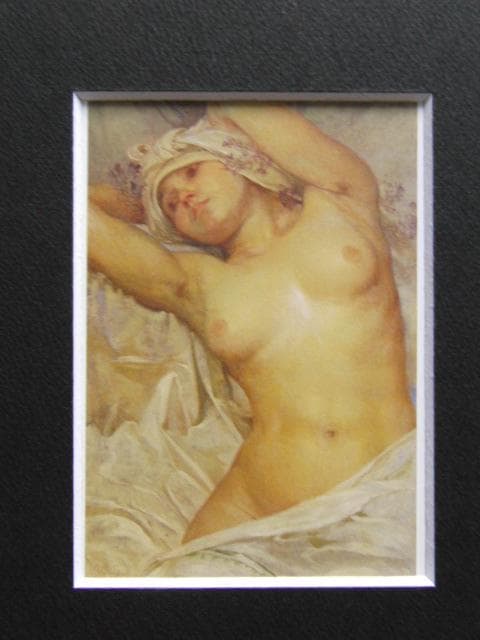 アルフォンス・ミュシャ、裸婦、希少な画集より、新品高級額・額装付