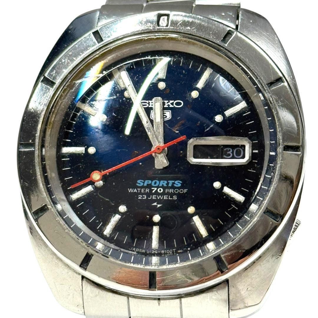 希少 完動品 セイコー 5スポーツ 5126-8100 自動巻 ヴィンテージ