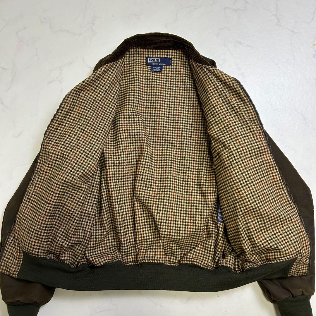 【USA製】ポロラルフローレン オイルド スイングトップ コーデュロイ襟 M