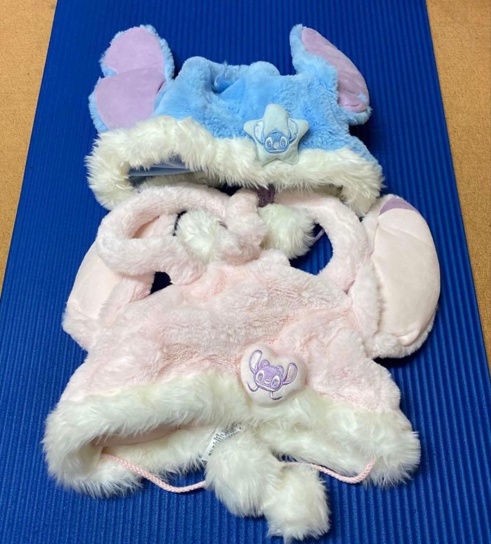 【美品】上海ディズニー ファンキャップ スティッチ＆エンジェル 2点セット