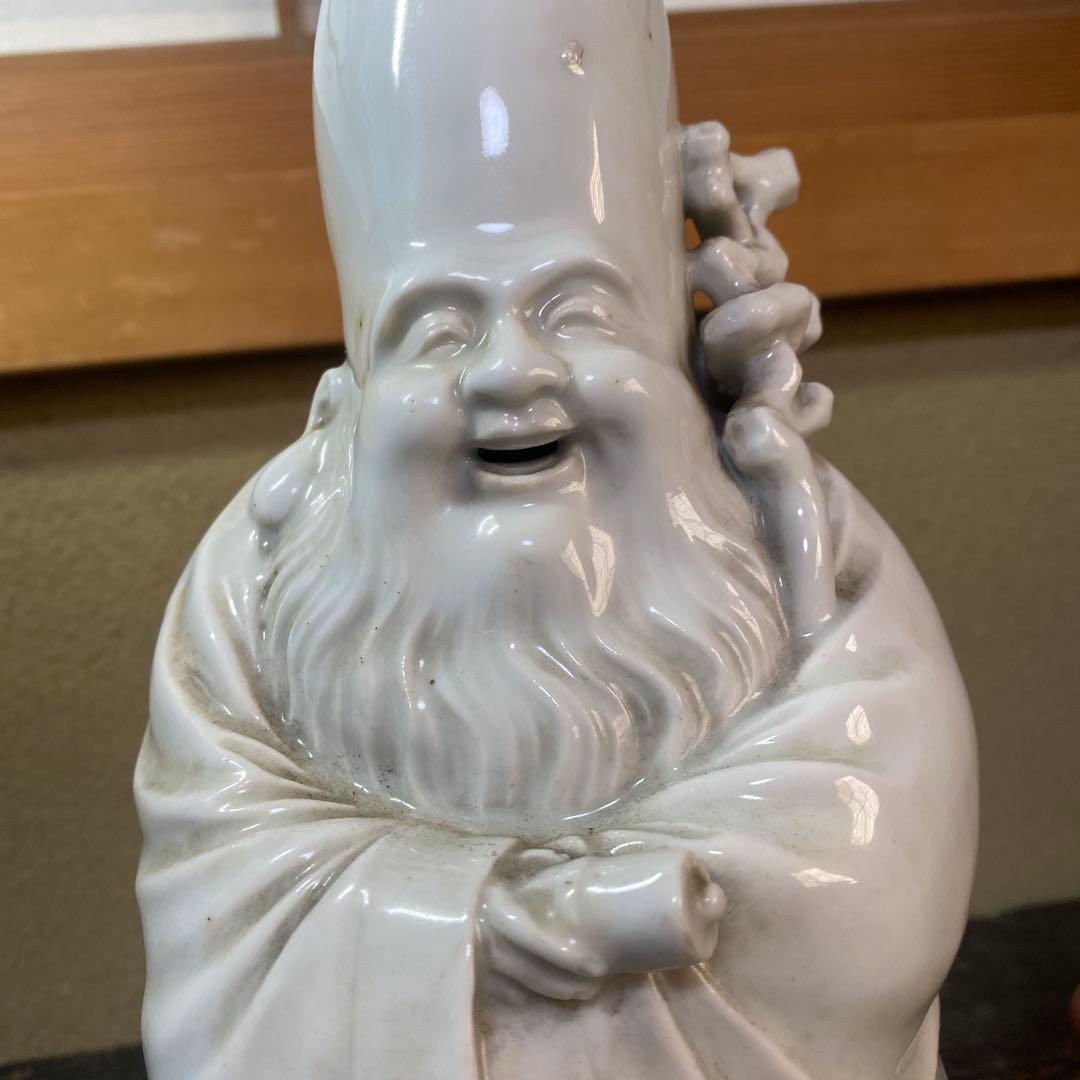 中国古玩　白磁福禄寿人物置物